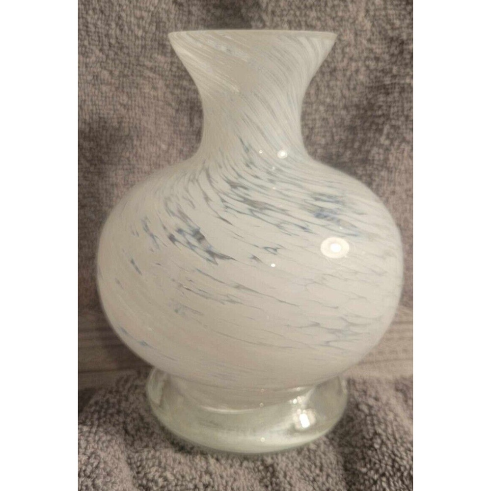 White swirled polish glass style petite flower /bud vase. Set of 12.